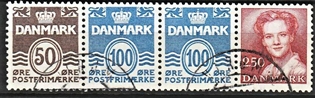 FRIMÆRKER DANMARK | 1983 - AFA HS 6 - Hæftesammentryk - Enkeltstribe - stemplet